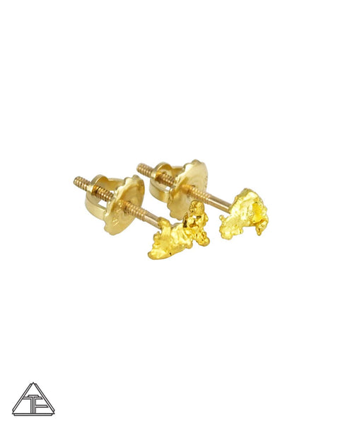 Studs: Alaskan Yellow Gold Nugget Earrings