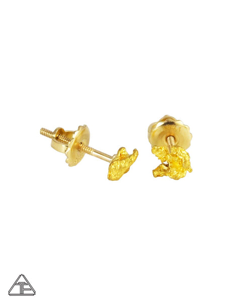 Studs: Alaskan Yellow Gold Nugget Earrings