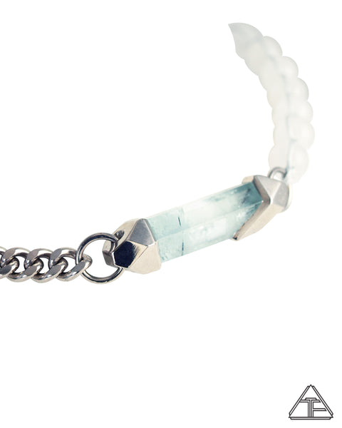 Aquamarine Palladium Crystal Talisman Choker