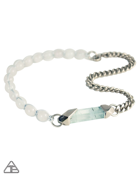 Aquamarine Palladium Crystal Talisman Choker
