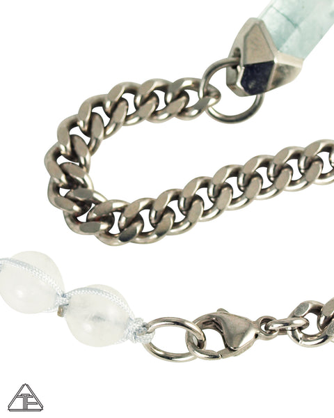 Aquamarine Palladium Crystal Talisman Choker