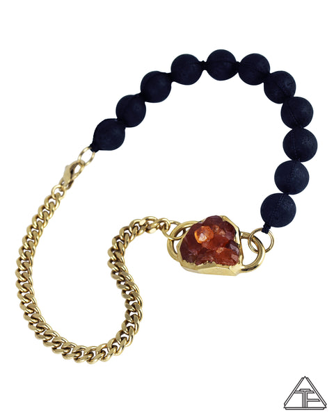 Garnet Cluster 14k Yellow Gold Crystal Talisman Choker