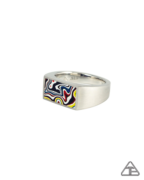 Signet Ring: Fordite Inlay Size 10
