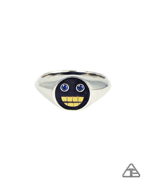 Grillz: Blue Sapphire Sterling Silver 22k Ring