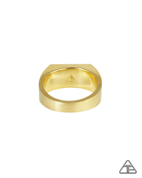 Signet Ring: Matte 14K Yellow Gold