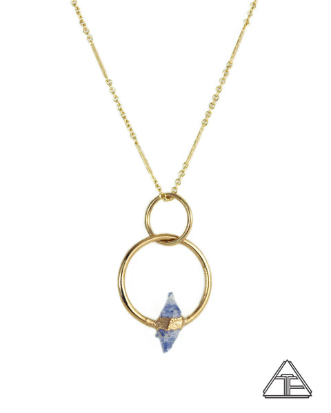 DT Sapphire Yellow Gold Crystal Talisman Pendant