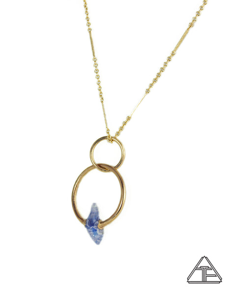 DT Sapphire Yellow Gold Crystal Talisman Pendant