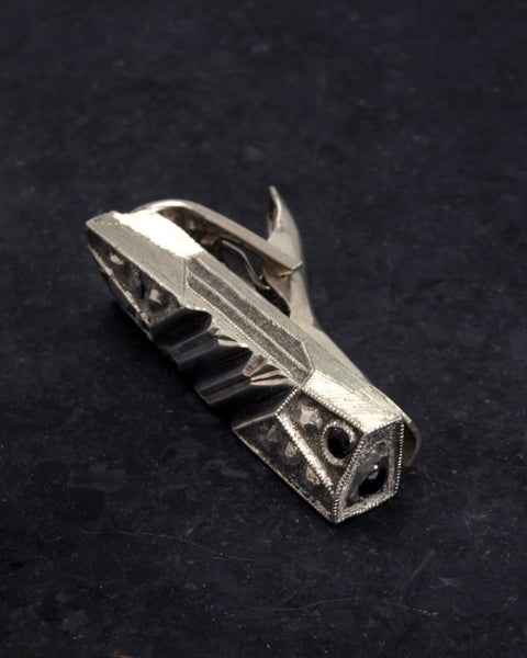 Black Diamond Lattice Series Sterling Silver Engraved Tie Bar Collab