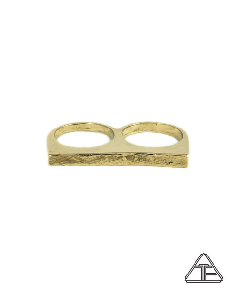 Lamina Lattice: 14K Yellow Gold Double Ring