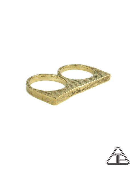 Lamina Lattice: 14K Yellow Gold Double Ring