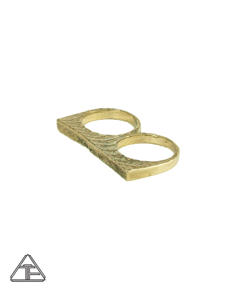 Lamina Lattice: 14K Yellow Gold Double Ring