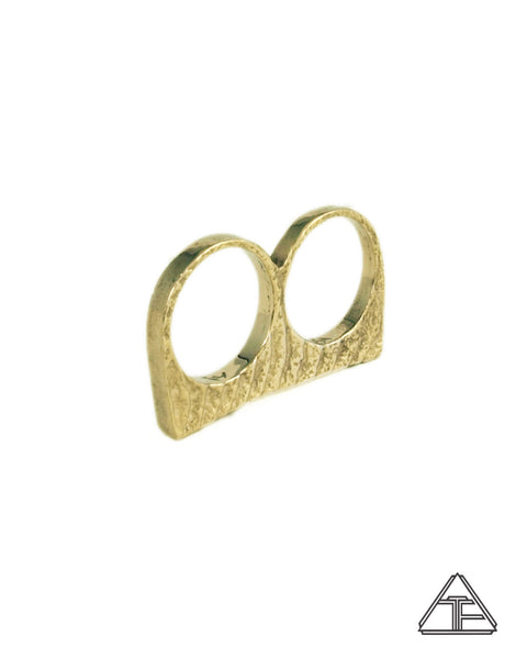 Lamina Lattice: 14K Yellow Gold Double Ring