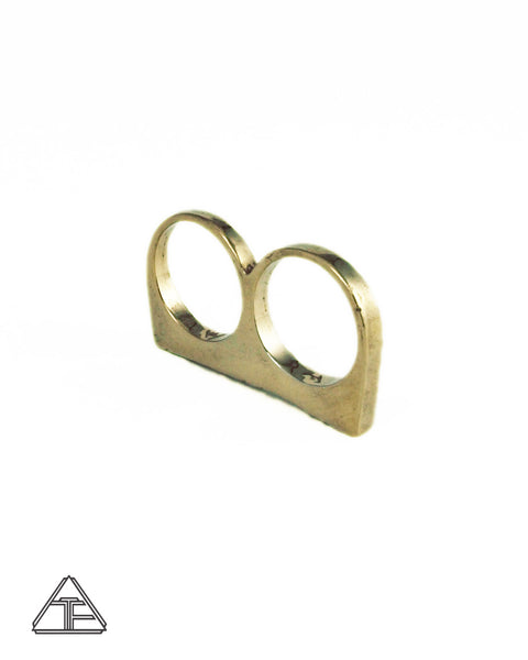 Lamina Lattice: 14K Yellow Gold Double Ring