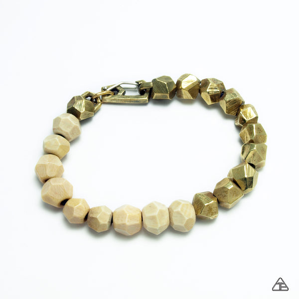 Lattice: Brass Chain Bracelet Woolly Mammoth Ivory