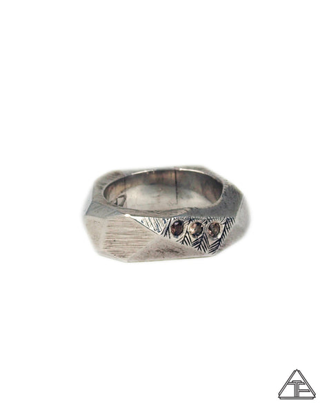 Lattice: Sterling Silver Ring Smoky Quartz