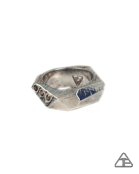 Lattice: Sterling Silver Ring Smoky Quartz