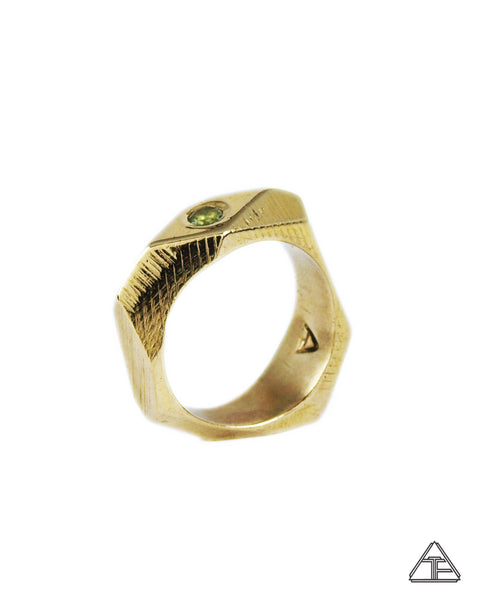 Lattice: Brass Ring Moldavite