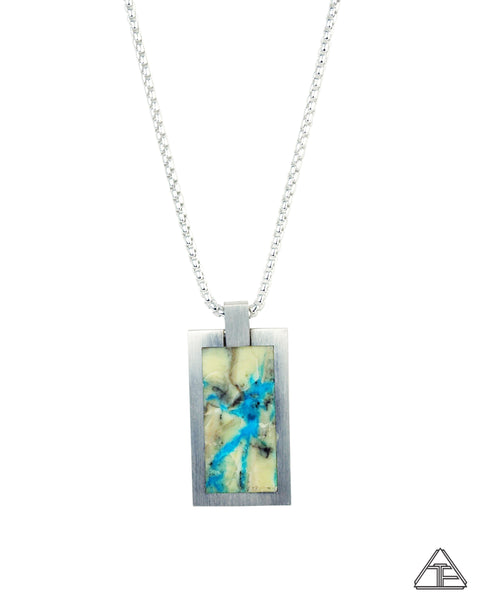 Dog Tag: Mona Lisa Turquoise Inlay Pendant