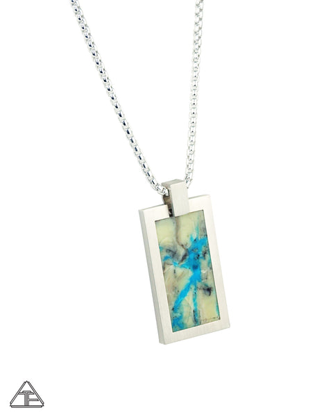 Dog Tag: Mona Lisa Turquoise Inlay Pendant