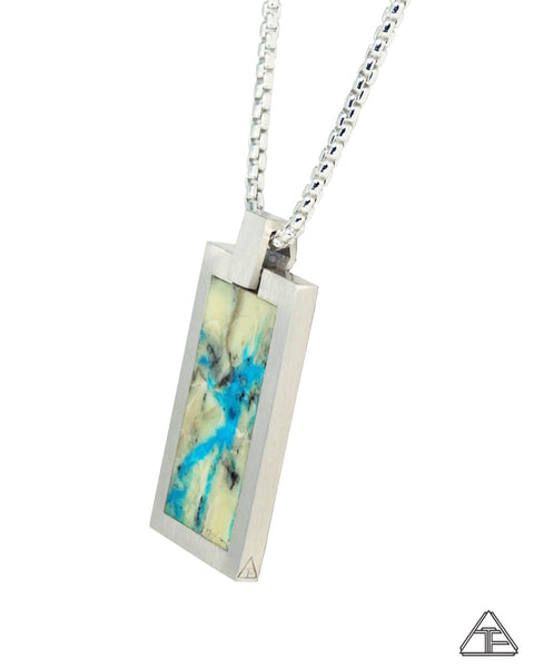 Dog Tag: Mona Lisa Turquoise Inlay Pendant