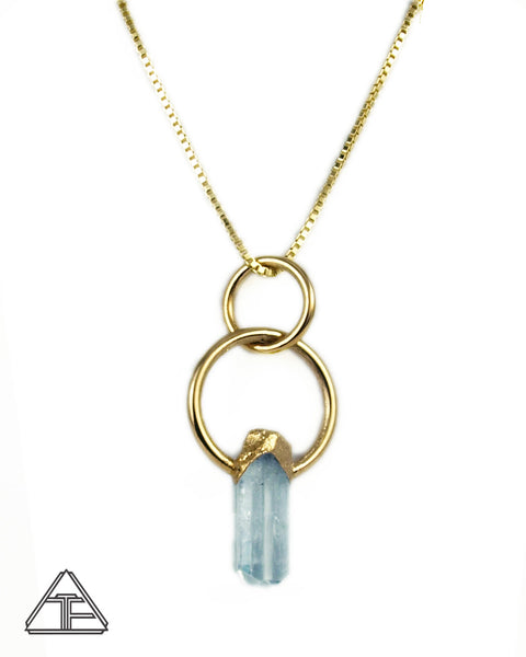 Aquamarine Talisman Yellow Gold Crystal Talisman Pendant