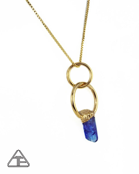 Tanzanite Yellow Gold Crystal Talisman Pendant