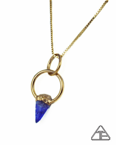 Tanzanite Yellow Gold Crystal Talisman Pendant