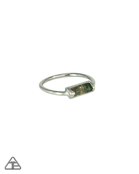 Size 6 - Watermelon Tourmaline Platinum Crystal Talisman Ring