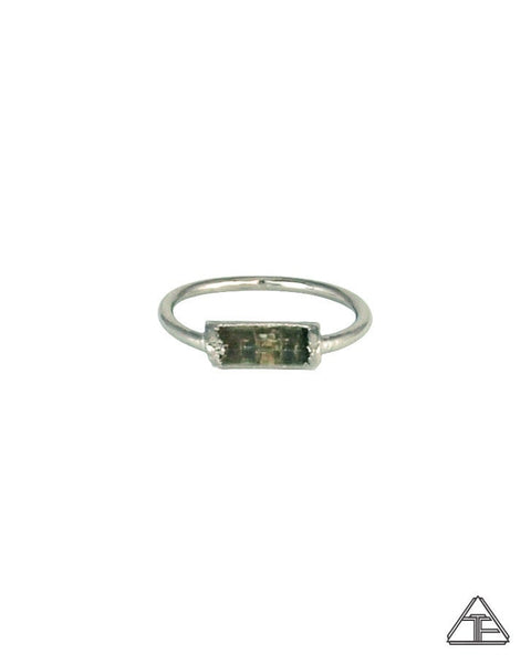 Size 6 - Watermelon Tourmaline Platinum Crystal Talisman Ring