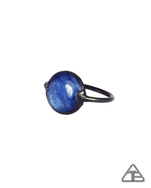 Size 7 - Kyanite Black Rhodium Crystal Talisman Ring