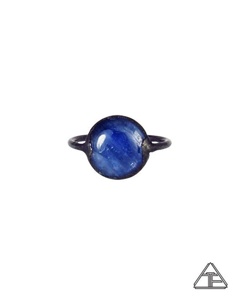 Size 7 - Kyanite Black Rhodium Crystal Talisman Ring