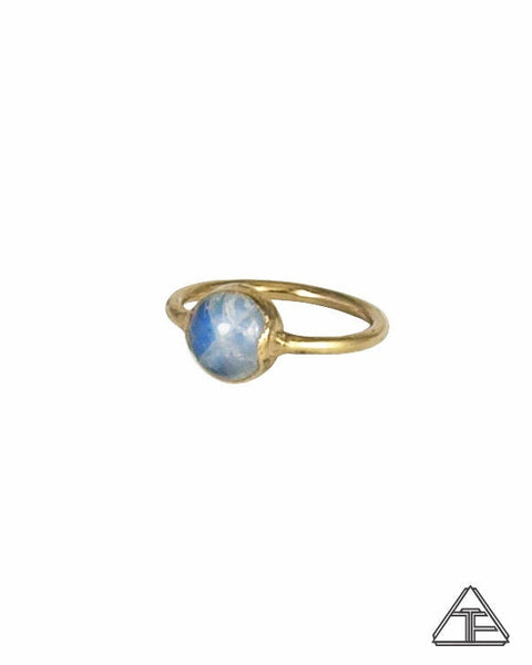 Size 3 - Moonstone Yellow Gold Crystal Talisman Ring