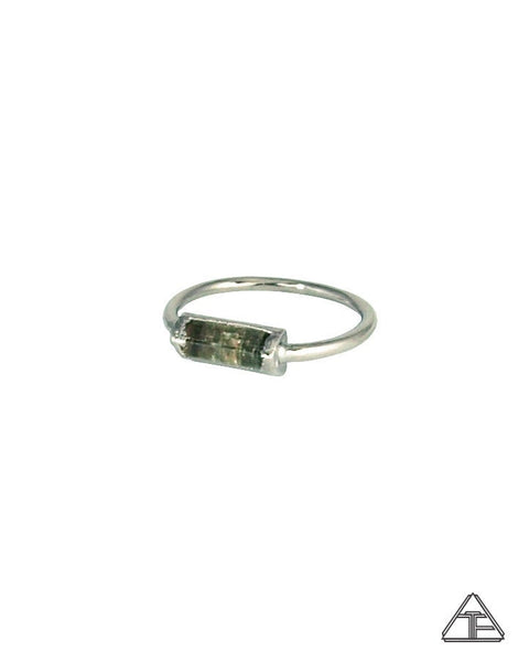 Size 6 - Watermelon Tourmaline Platinum Crystal Talisman Ring