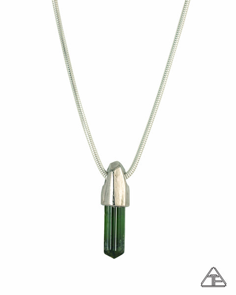 Green Tourmaline Crystal Talisman Pendant