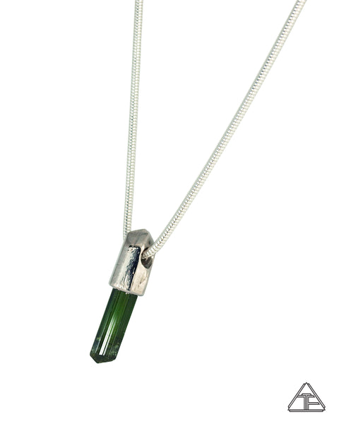 Green Tourmaline Crystal Talisman Pendant