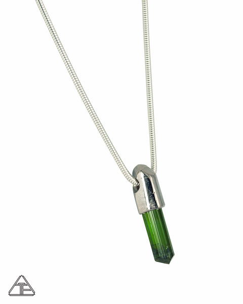 Green Tourmaline Crystal Talisman Pendant