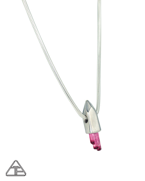 Rubellite Cluster Crystal Talisman Pendant