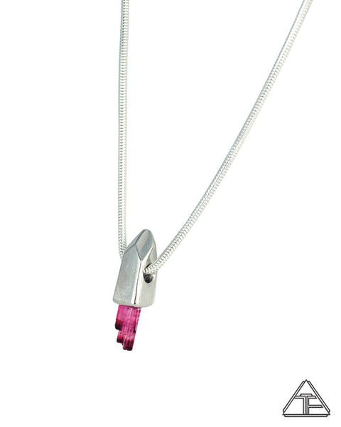 Rubellite Cluster Crystal Talisman Pendant