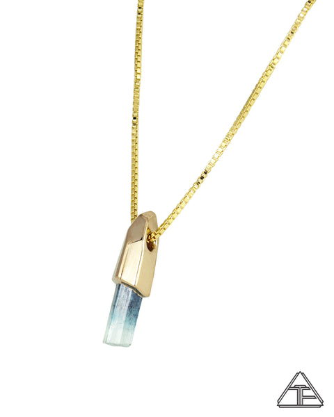Aquamarine 14k Yellow Gold Crystal Talisman Pendant