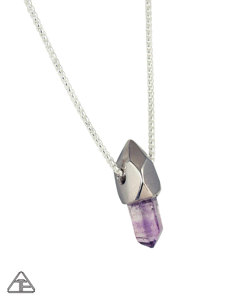 Amethyst Palladium Crystal Talisman Pendant
