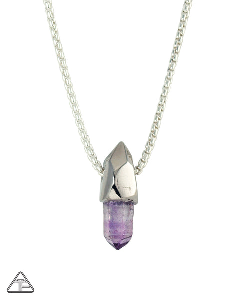 Amethyst Palladium Crystal Talisman Pendant
