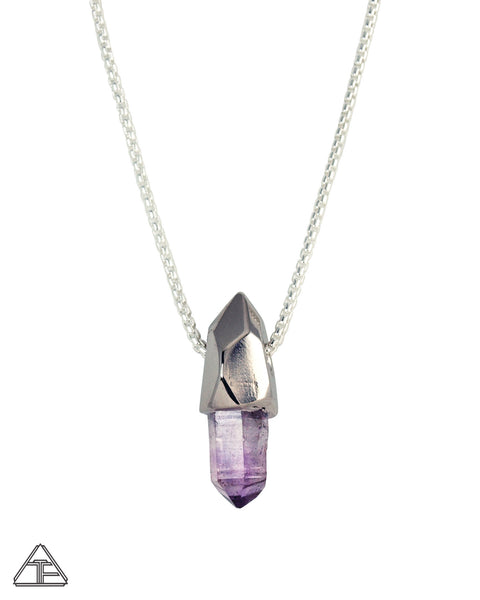 Amethyst Palladium Crystal Talisman Pendant