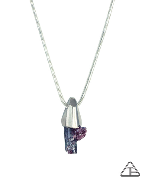 Cruzeiro Tourmaline with Lepidolite Palladium Crystal Talisman Pendant