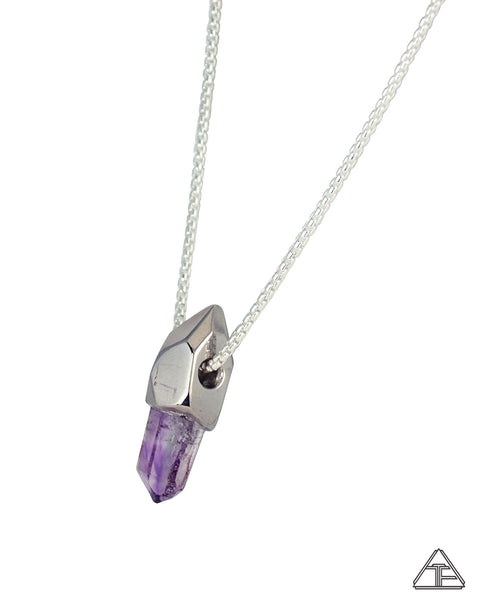 Amethyst Palladium Crystal Talisman Pendant