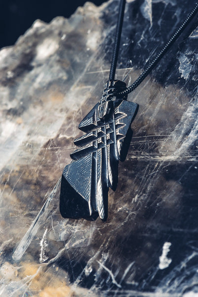Prism Lattice: Sterling Silver Dog Tag Pendant Sapphire