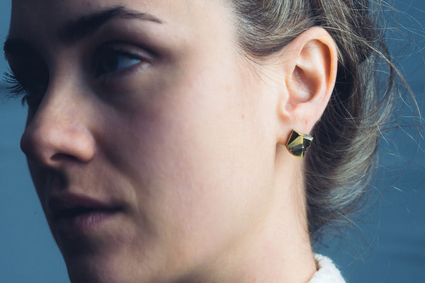 Prism Lattice: Sterling Silver Studs