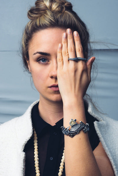 Lattice: Stealth Double Ring Sapphire