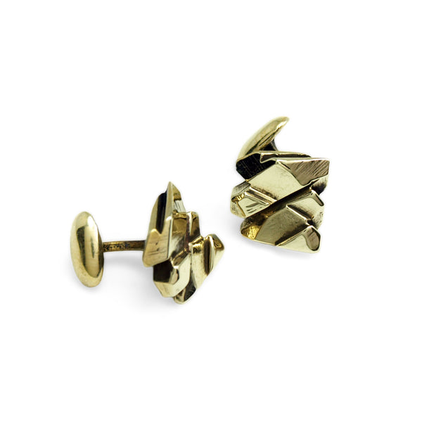 Lustre Lattice: 14K Yellow Gold Cufflinks