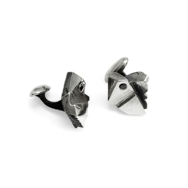 Prism Lattice: Sterling Silver Cufflinks Black Diamond