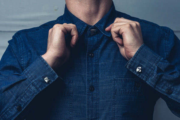 Prism Lattice: Sterling Silver Cufflinks Black Spinel